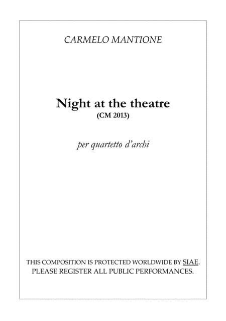 Night At The Theatre Cm2013 Complete Score And Parts Sheetmusic Sheet Music