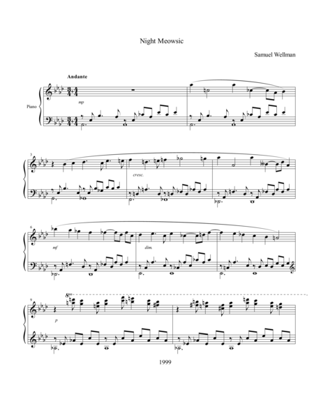 Free Sheet Music Night Meowsic