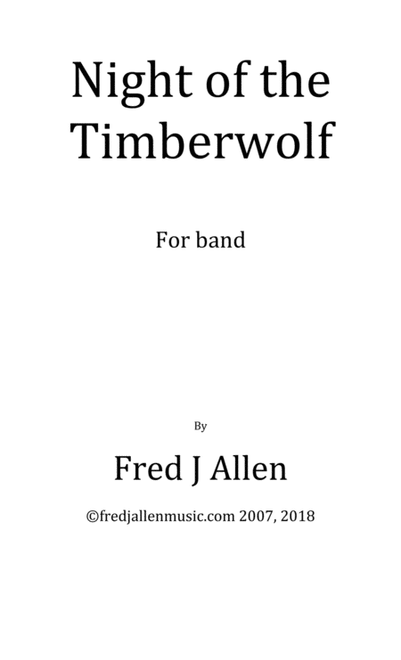 Night Of The Timberwolf For Concert Band Score And Parts Sheet Music