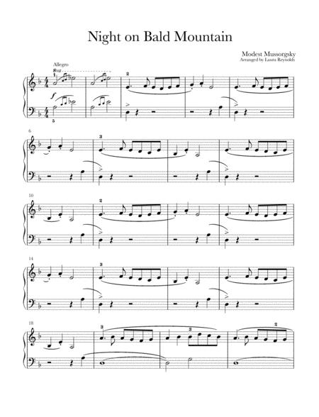 Night On Bald Mountain Easy Beginner Sheet Music