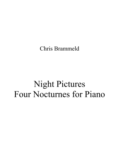 Night Pictures Four Nocturnes For Piano Sheet Music