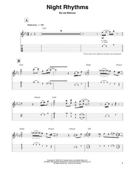 Free Sheet Music Night Rhythms