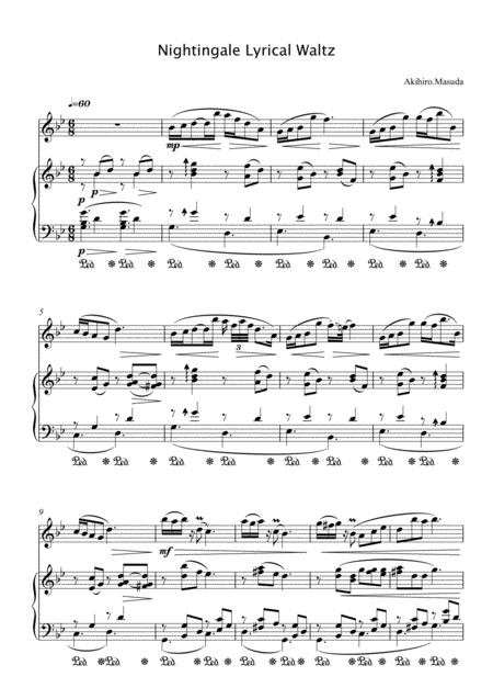 Free Sheet Music Nightingale Lyrical Waltz