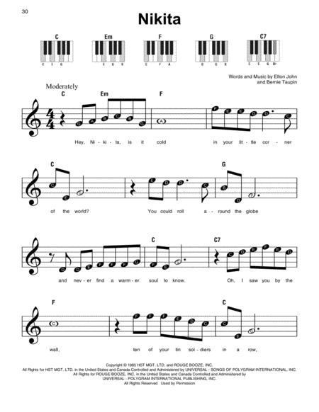 Free Sheet Music Nikita