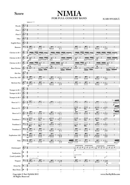 Nimia For Concert Band Sheet Music