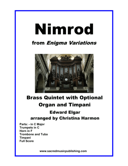 Nimrod From Enigma Variations In C Major For Brass Quintet And Optional Organ And Timpani Sheet Music