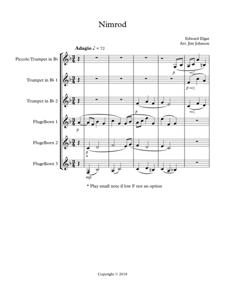 Free Sheet Music Nimrod From Enigma Variations