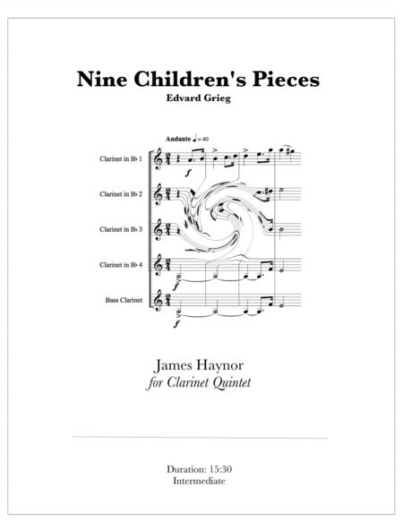 Free Sheet Music Nine Childrens Pieces For Clarinet Quintet
