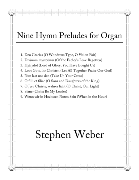 Free Sheet Music Nine Hymn Preludes For Organ