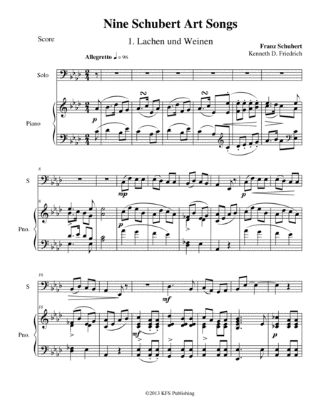 Free Sheet Music Nine Schubert Art Songs Bass Trombone