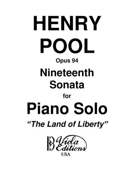 Nineteenth Sonata For Piano Solo In D Do Sheet Music