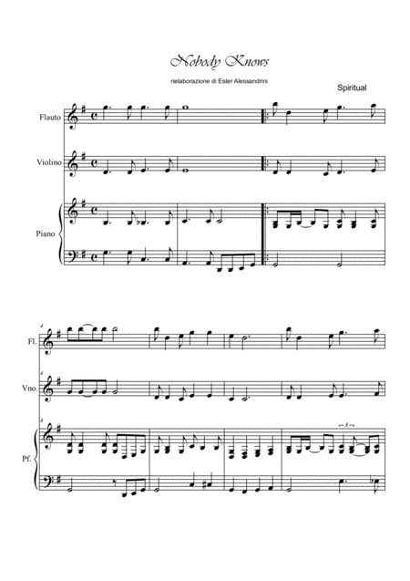 Nobody Knows Trio Spiritual Sheet Music