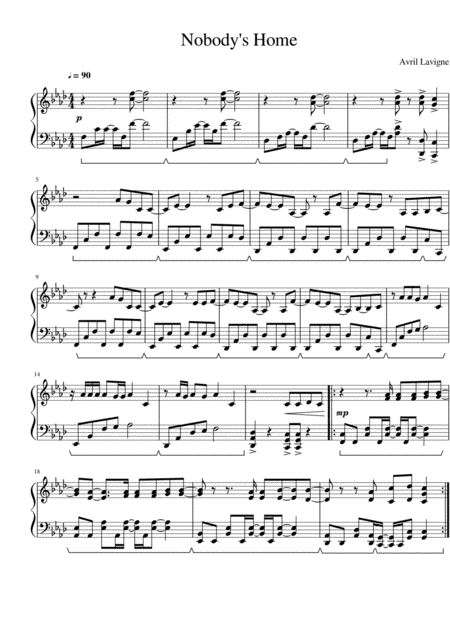 Nobodys Home Sheet Music