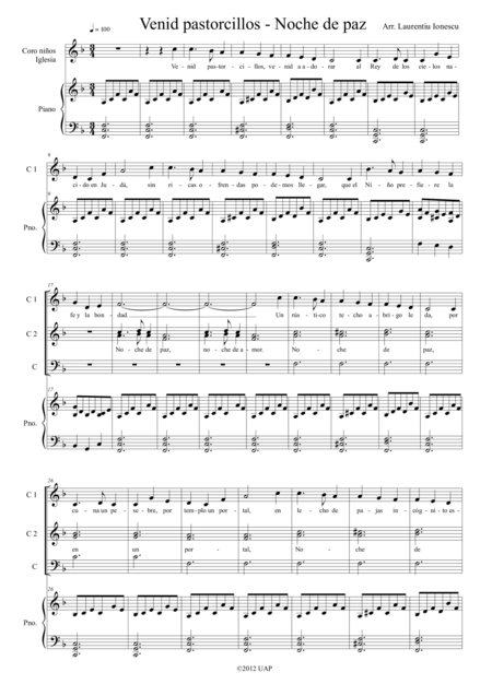 Noche De Paz Venid Pastorcillos Sheet Music