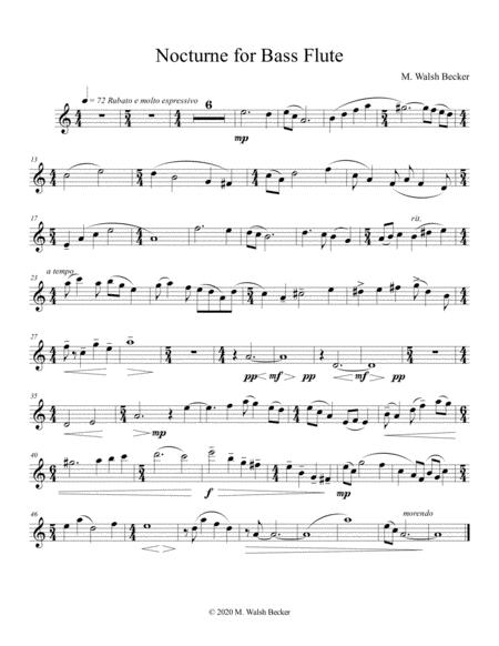 Free Sheet Music Nocturne For Bass Flute