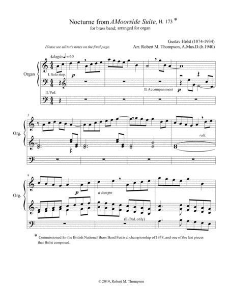 Nocturne From A Moorside Suite For Band Sheet Music