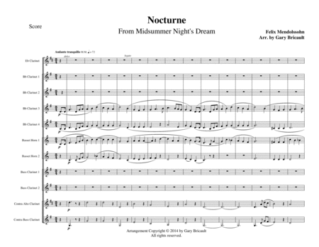 Free Sheet Music Nocturne From Midsummer Nights Dream