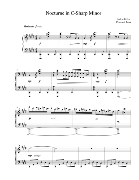 Free Sheet Music Nocturne In C Sharp Minor
