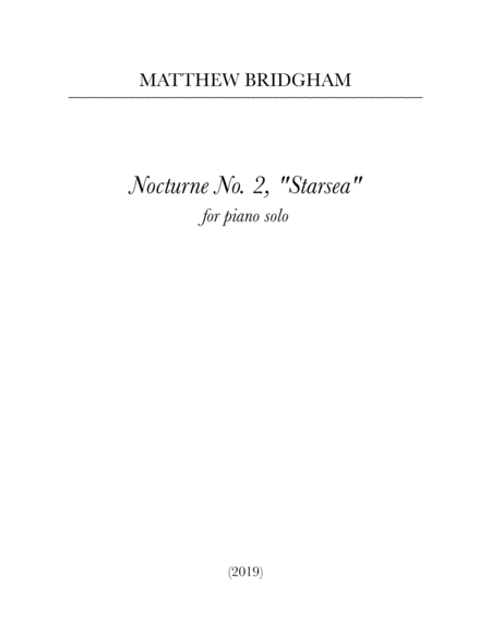 Free Sheet Music Nocturne No 2 Starsea 2019