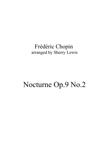 Nocturne Op 9 No 2 String Quartet For String Quartet Sheet Music