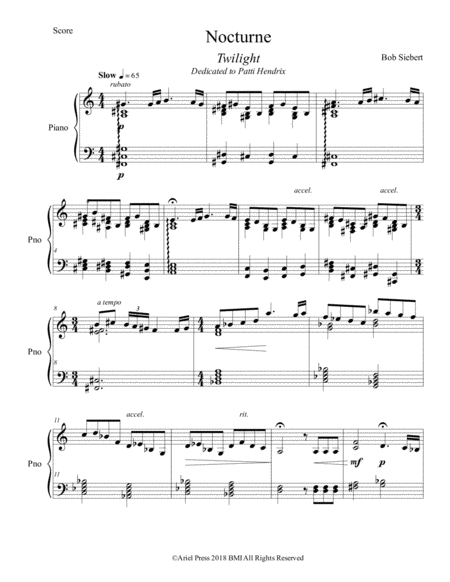 Free Sheet Music Nocturne Twilight