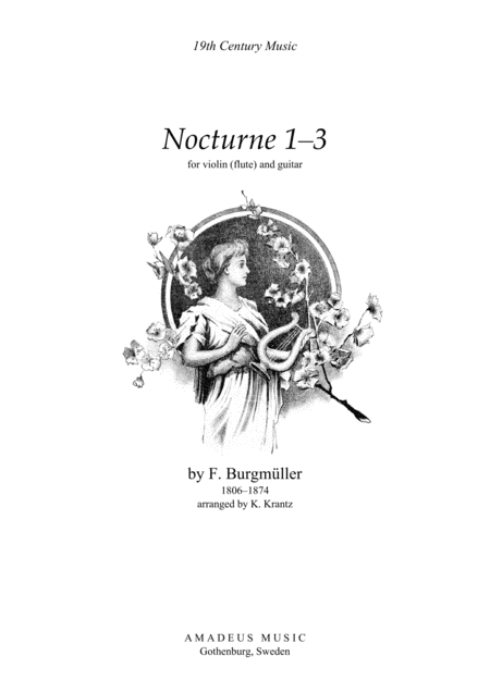 Free Sheet Music Nocturnes 1 3 For Violin Flute And Guitar