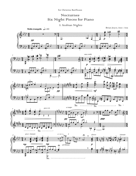 Free Sheet Music Nocturnes Six Night Pieces For Piano
