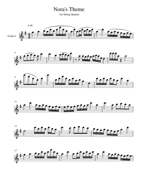 Free Sheet Music Noras Theme