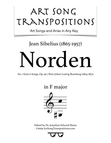 Norden Op 90 No 1 Transposed To F Major Sheet Music