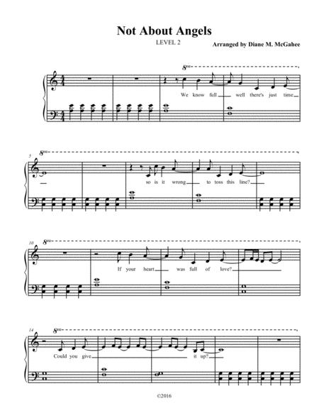 Free Sheet Music Not About Angels Level 2