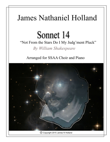 Not From The Stars Do I My Judgment Pluck Sonnet 14 Shakespeare For Ssaa Choir Sheet Music