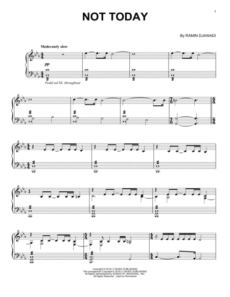 Free Sheet Music Not Today From Game Of Thrones