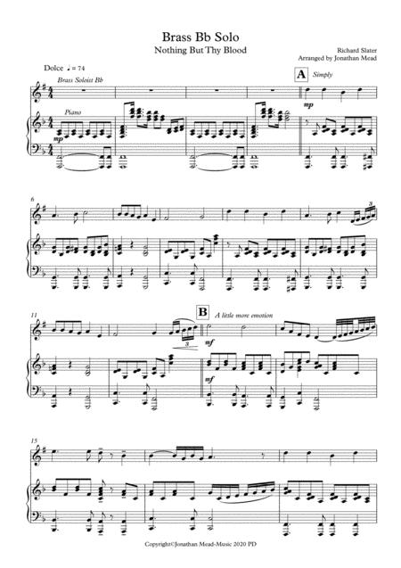 Nothing But Thy Blood Solo For Bb Brass Instruments And Piano Sheet Music