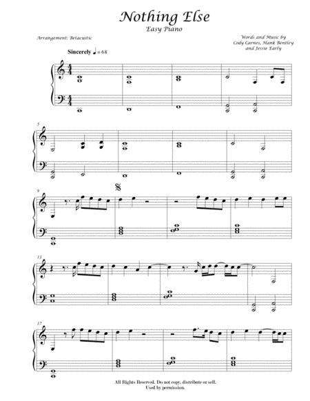 Nothing Else Cody Carnes Sheet Music Easy Piano Sheet Music