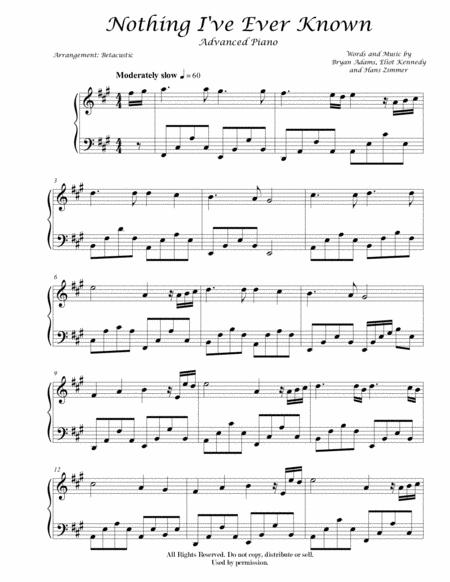 Nothing I Ve Ever Known Spirit Sheet Music Advanced Sheet Music