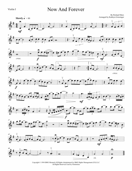 Now And Forever String Quartet Sheet Music