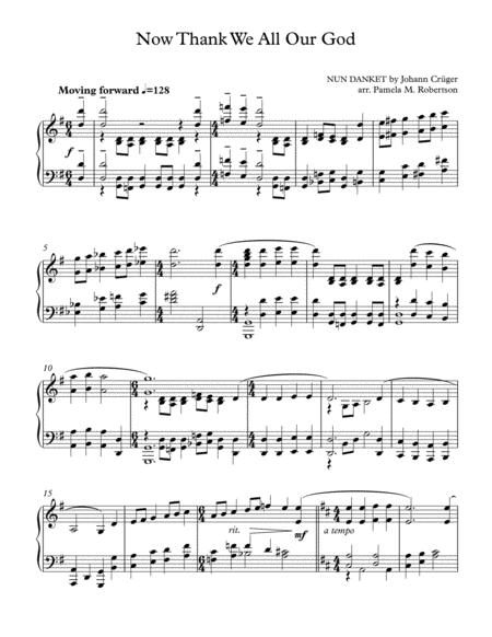 Free Sheet Music Now Thank We All Our God Piano Solo
