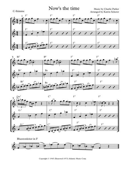 Nows The Time In C Sheet Music