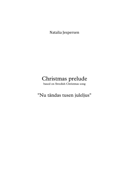 Free Sheet Music Nu Tndas Tusen Juleljus Christmas Prelude For Organ