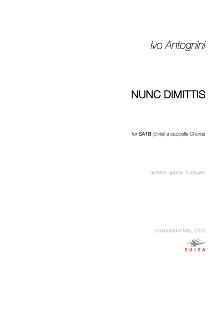 Free Sheet Music Nunc Dimittis