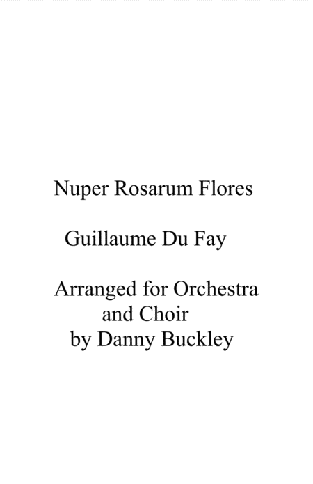 Free Sheet Music Nuper Rosarum Flores