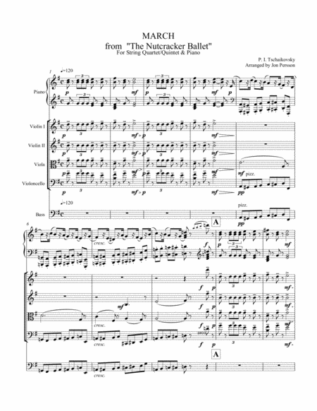 Nutcracker Ballet March For Strings And Piano Score Only Sheet Music