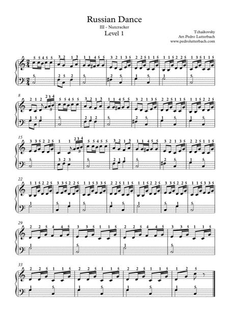 Free Sheet Music Nutcracker Russian Dance