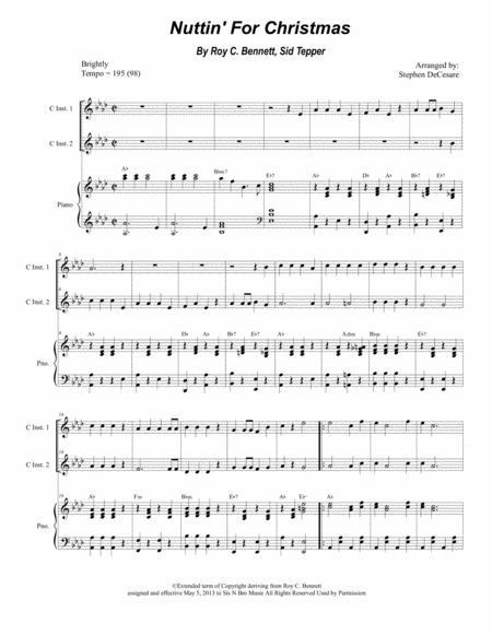 Nuttin For Christmas Duet For C Instruments Sheet Music