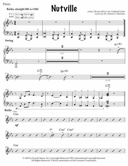 Nutville Band Parts For Satb Vocal Jazz Sheet Music