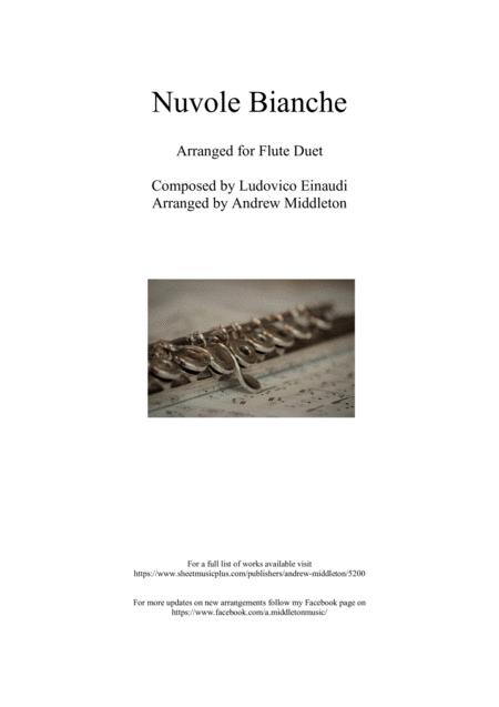 Nuvole Bianche Arranged For Flute Duet Sheet Music