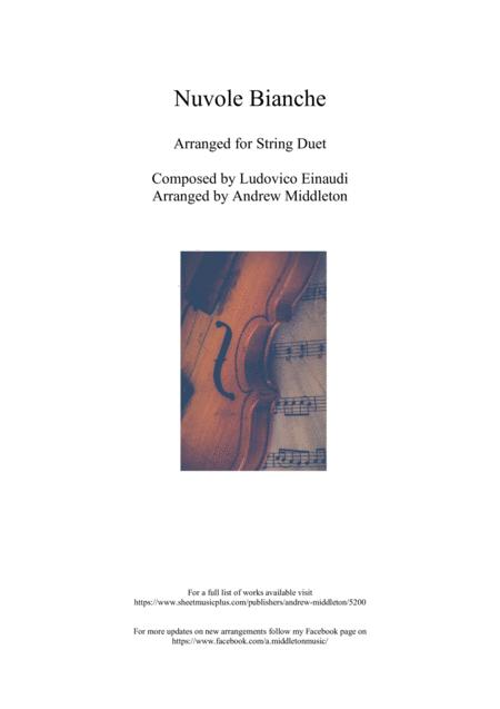 Free Sheet Music Nuvole Bianche Arranged For String Duet