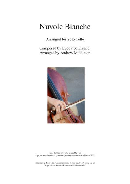 Free Sheet Music Nuvole Bianche Arranged For Unaccompanied Cello