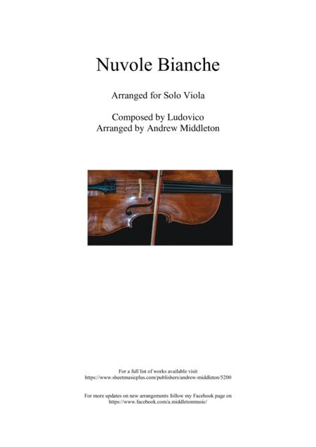 Free Sheet Music Nuvole Bianche Arranged For Unaccompanied Viola