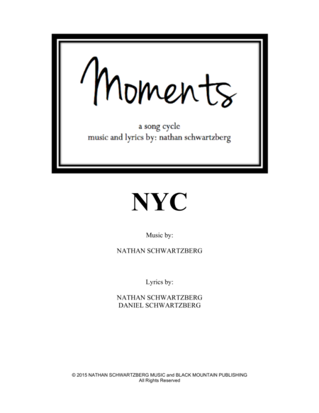 Free Sheet Music Nyc Moments A Song Cycle